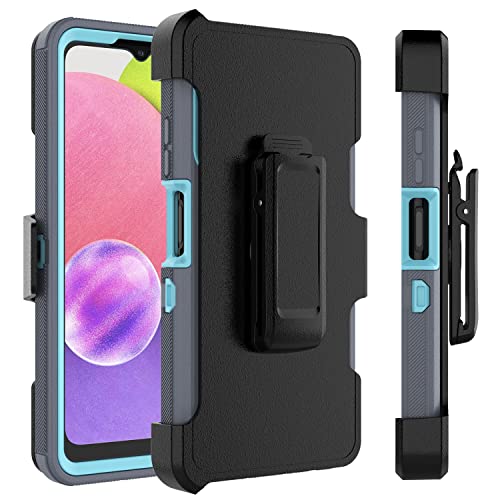Takfox Galaxy A03S Case, for Samsung A03S Belt Clip Holster Case with [Built-in Screen Protector] Kickstand Protective Rugged Heavy Duty Shockproof Dustproof Durable Cover (Black/Black)