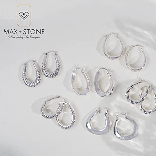 Sterling Silver Lightweight Click Top Hoop Earrings in Various Styles4