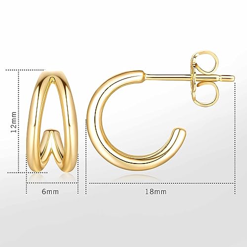 14K Gold Hoop Earrings 14K Gold Earrings for Women Small Hoop Earring Trendy Round Thick Open Womens Hoops Earring 12mm 25mm2