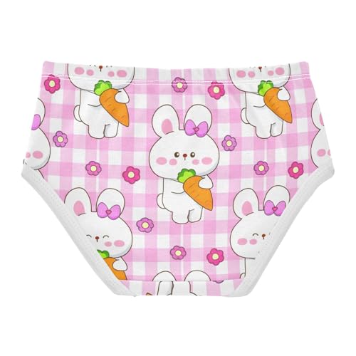Cotton Girls Underwear Toddler Cute White Bunnies Pink Cheeks Panties Little Girl Stylish Briefs Kids Undies 2t2