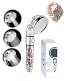 Cabezal de ducha, 4 modos con botón de pausa, ayuda a secar la piel y la...