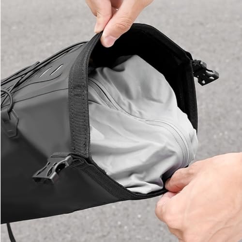 Sac de selle de vélo 10L imperméable extensible noir pour cyclisme voyage - 3