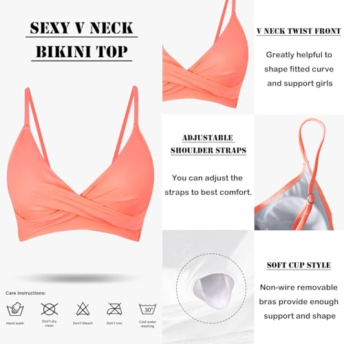 Image of Amy Babe Women's High Waisted Bikini Sets Push Up Twist Front Spaghetti Straps Ruched Two Piece Swimsuit Bathing Suit
