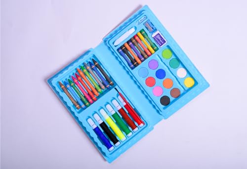 Image of ILEARNNGROW Junior Drawing & Coloring Art Set for Kids with Colour Pencils, Crayons, Watercolours and Sketch Pens | Creative Art Kit for Children | Multicolour (Pack of 1)