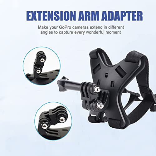 Wlpreoe 4 Corner Motorcycle Helmet Chin Mount For Gopro Footage/Stable Pov,Soft Silicone Base,Quick Release Buckle,Camera Helmet Adjustable Strap Holder Accessories For Gopro Hero 11 10 9 8(Black) #TOP5