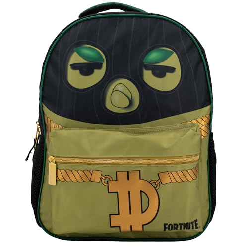 Mochila Fortnite Big Dill para meninos e meninas, 40,6 cm de sarja de nylon com puxador de zíper Fortnite, verde