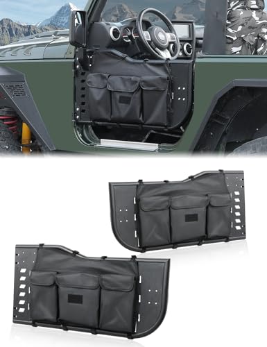 Image of JROAD Wrangler JK Tube Half Doors Off Road Tubular Summer Doors Fit for 2007-2018 Jeep Wrangler JK Unlimited 2-Door (exclude JL & JT Models)| Front Doors 2PCS |Door storage bag