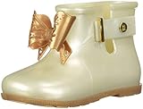 mini melissa Baby-Girl's Mini Sugar RAIN Mary Jane Flat, White Pearl Rose, 5 Medium US Toddler