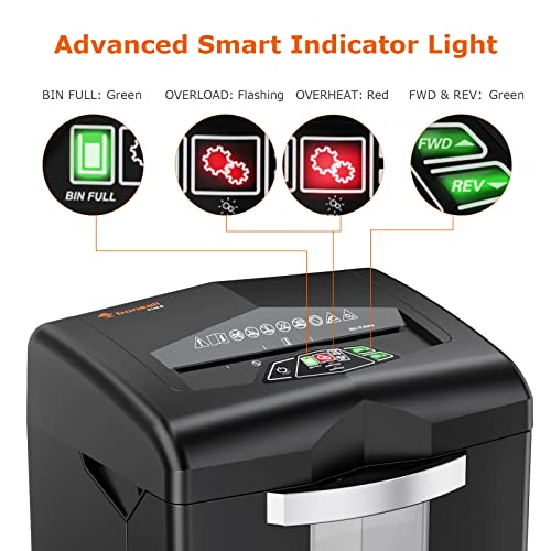 Bonsaii 18-Sheet Heavy Duty Paper Shredder, 40-Min Microcut Office Shredder For Cd/Credit Card/Staple, Anti-Jam & 58Db Quiet Commercial Shredder, Higher Security P-4 Level,7-Gal Big Pullout Bin C144-E #TOP5