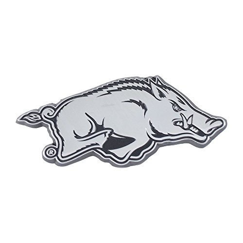 FANMATS 14809 Arkansas Razorbacks 3D Chrome Metal Auto Emblem