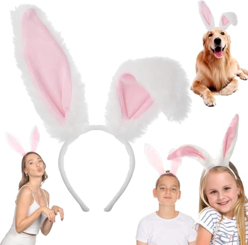 DvBCNMe Bunny Ears, Rosa Hasenohren, Niedliches Bunny Kostüm Zubehör, Bunny Girl Cosplay Ideal für Karneval, Halloween und Themed Parties