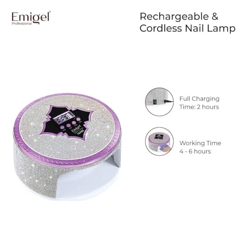 Image of Emigel Nail UV Lamp 380W | Fast Dryer for Nail Gel Polish | UV Nail Curing Lamp | Professional UV Nail Lamp 2 in 1 UV LED Lamp Dryer | Large Space for Both hands | For Salon & Home Use. (grey, 180w)