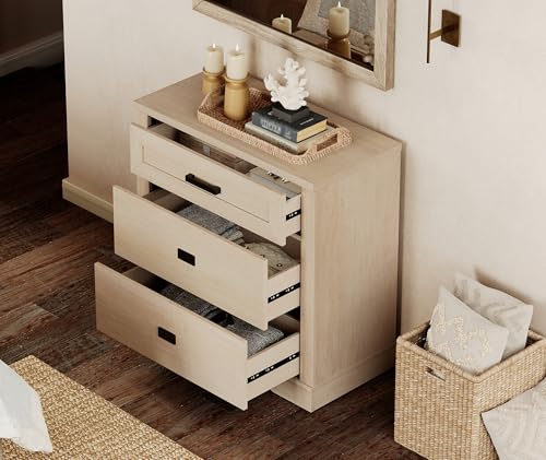 Image of WAMPAT 32-inch Tall Large Wooden Nightstand with Drawers Set of 2
