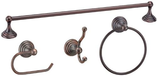 Designers Impressions Stockton Series 4 Piece Oil Rubbed Bronze Bathroom Hardware Set