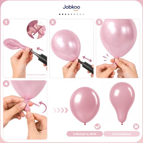 Image of Jobkoo Pearl Dusty Pink Balloons, 12 Inch Pearl Blush Light Pink Balloon