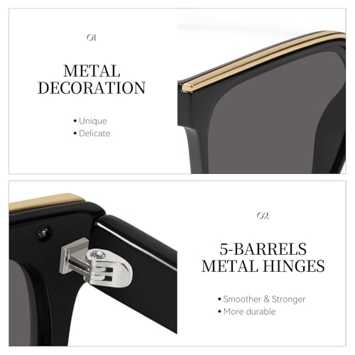 mosanana Square Trendy Polarized Oversized Sunglasses for Women Men 2025 UV400 MS52367 5