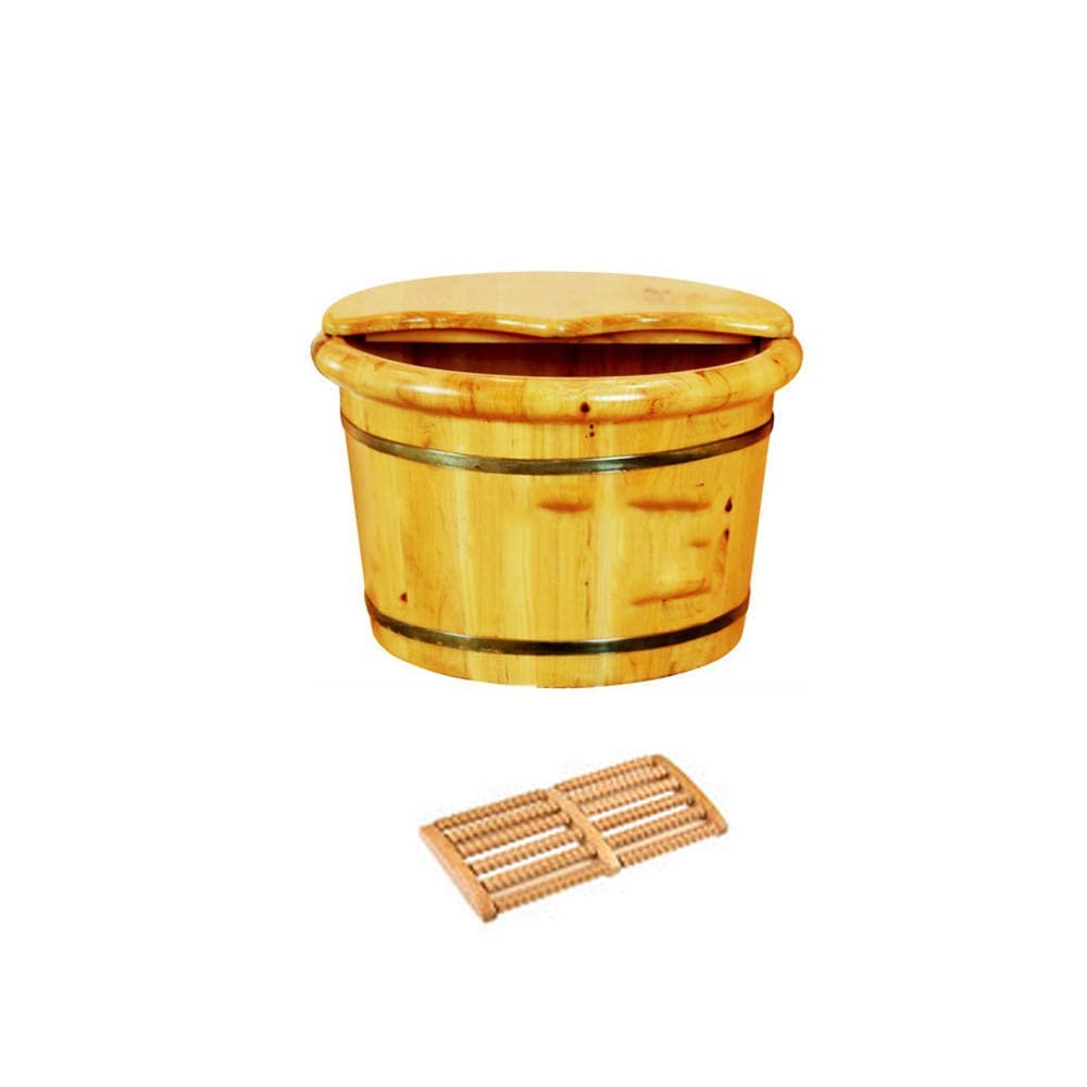 Wysoka obuuszna beczka do kąpieli stóp, domowa drewniana beczka zdrowie wiadro do kąpieli stóp, 26 cm pianka nawilżająca do kąpieli stóp (kolor drewna 26X41 CM) Comfortable anniversary