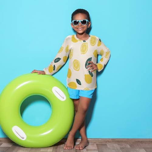 CaTaKu Fruits Lemons Toddler Rash Guard Boy Swim Shirt for Boys Kids Swimsuit Long Sleeve UPF 50+ 3-12T3