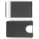 MONOCARBON Carbon-Fiber-Wallet for men and Mens Credit Cards Money Holder Clip Minimalist Money Clips for Cash Credit Card Holder Wallet.(Twill Matte Black)