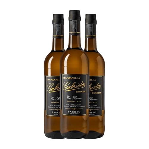 Barrero Gabriela Manzanilla Pasada en Rama Listán Blanco Manzanilla-Sanlúcar de Barrameda 75 cl Vino generoso (Caja de 3 Botellas de 75 cl)