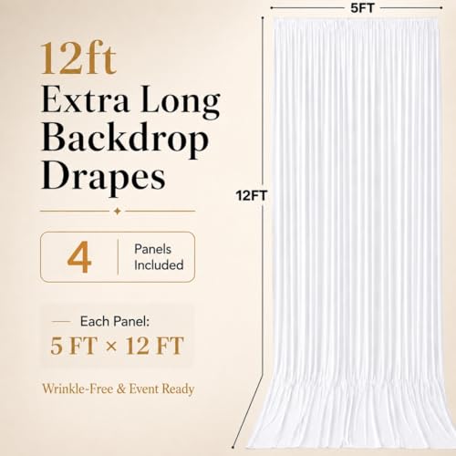 Telones de fondo blancos 20ft x 12ft 4 paneles miniatura 6