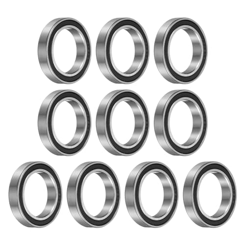 Image of sourcing map 10pcs 6805-2RS Bearing 25x37x7mm, Chrome Steel Double Rubber Seals Precision Bearing, Lubricated Deep Groove Ball Bearings, P6 (ABEC 3)