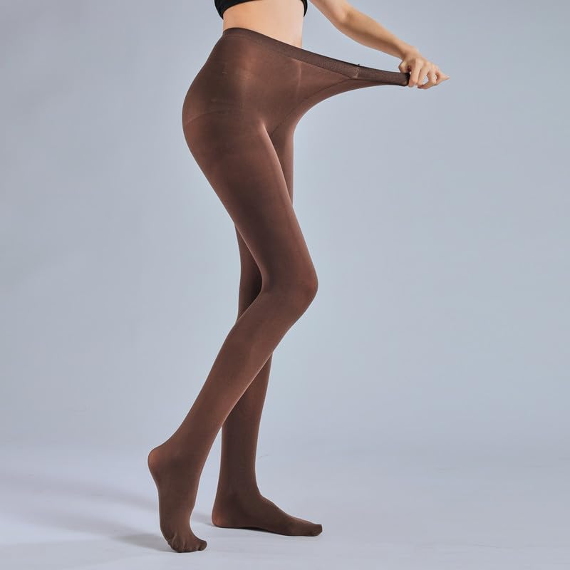 Image of Verdancy Ultra Stretchable Plus Size for 265lbs Opaque Solid Color Women's Stockings 50D Tights High Waist Footed Pantyhose