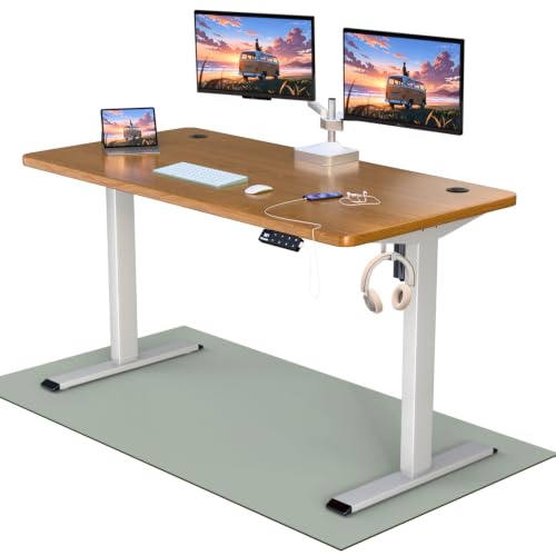 Image of Intellidesk Eco - Electronic Height Adjustable Desk | 80Kg Weight Capacity | New Touch Controller with 3 Presets | 5-Year Warranty| E1 Grade Low VOC 25mm Table Top (White+Walnut, 24 * 48 inches)