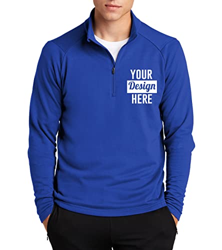 INK STITCH Custom Men St273 Design Your Own Stitching Logo Texts French Terry Lightweight Half Zip Pullover - Main Image