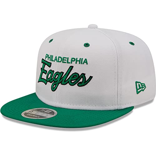 New Era Men's White/Kelly Green Philadelphia Eagles Sparky Original 9FIFTY Snapback Hat