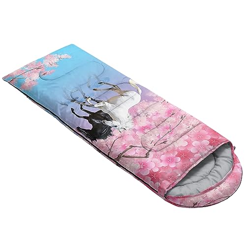 Image of QOOMO Axolotl Cute Camping Sleeping Bags,3 Season Warm & Cool Weather,Lightweight,Waterproof Sleeping Bags for Adults & Kids,Traveling,and Outdoors