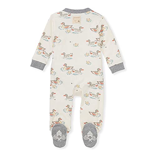 Image of Burt's Bees Baby unisex-baby Sleep & Play, Organic One-piece Romper-jumpsuit Pj, Zip Front Footed Pajama