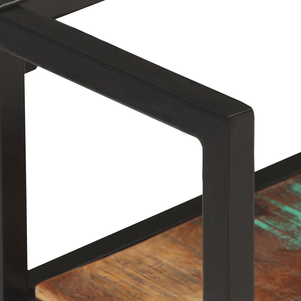 Mensola da parete 60 x 20 x 85 cm, in legno massello con 3 scomparti in legno riciclato per riporre libri, blocco appunti, design unico, mobile rustico robusto