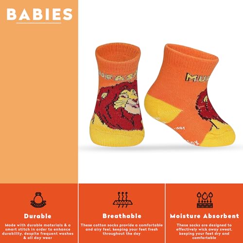 Image of Supersox Regular Disney Socks for Babies, Made with Breathable, Anti Odour & Moisture Absorbent Combed Cotton with a Extra Durable Welt, Ideal For All Day Wear (Pack Of 3)