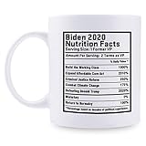 shefine Biden 2020 Nutrition Facts Mug - Joe Biden President Novelty Coffee Mug for Mom, Wife, Friend, Sister, Her, Colleague, Coworker- 11oz (Biden 2020 Mug)