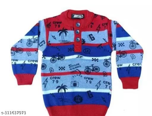 Image of VanshNaksh Kids Regular Fit Casual Soft Woolen Winter Wear Sweatshirt /Sweater for Boys & Girls