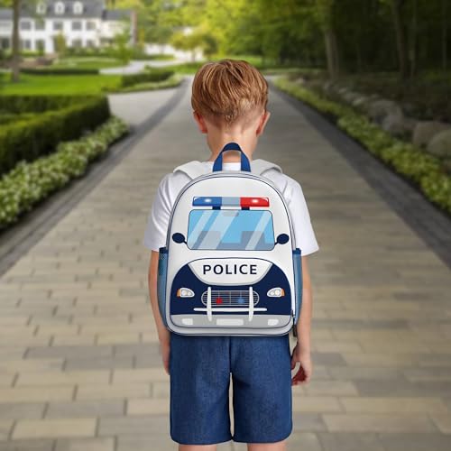 Image of Police Car Toddler Backpack for Little Kids Water Resistance Kindergarten Preschool Bags Children Schoolbag Cute 3D Animal Cartoon Backpacks Gifts for Baby Boys Girls