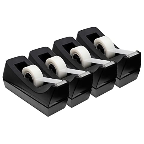 Desktop Tape Dispenser - Non-Skid Base - Weighted Tape Roll Dispenser - Perfect for Office Home School (Tape not Included) 4 Pack Cover