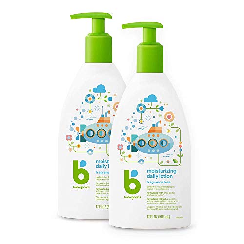 Image of Babyganics Daily Lotion, Fragrance Free, Non-Allergenic, 17 Fl Oz (Pack of 2), Packaging May Vary