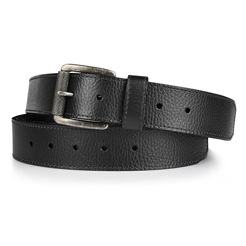 Wrangler Men's Pebble Leather Belt, 38mm Roller Buckle Casual Everyday Belt for Jeans, Gift for Men2