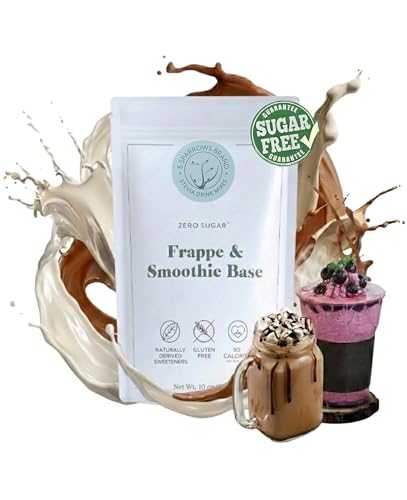 5 SPARROWS Healthy Sugar-Free Frappe Mix Powder, Milkshake &amp; Smoothie Base - Stevia-Sweetened, Zero Sugar - Keto-Friendly Drink Mix, 10 oz