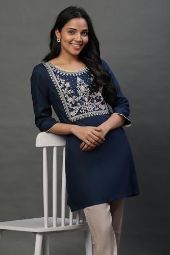 Image of Aurelia Embroidered Short Kurti for Women