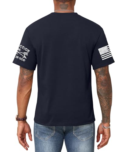 KESIHAN American Flag Skull Punisher Shirt Short Sleeve Men's Patriotic Graphic T-Shirt3