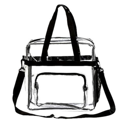 K-Cliffs Heavy Duty Clear Tote Deluxe See Through Messenger Work Bag Durable Transparent PVC Lunch Bag - Main Image