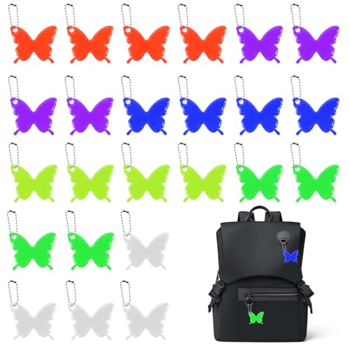 GFUEIGJ 24 Sicherheits Reflektor Anhänger, Reflektor Anhänger Schlüsselanhänger für Schulranzen und Fahrrad, Laufen Weihnachten