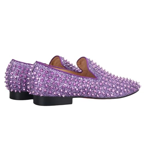 HI&HANN Men's Luxury Penny Slip-On Loafer Party Spike Dress Shoes Size 6 to 143