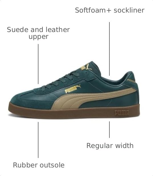 Image of PUMA Womens Club Ii Era Lace Up Sneakers Shoes Casual - Green - Size 5.5 M