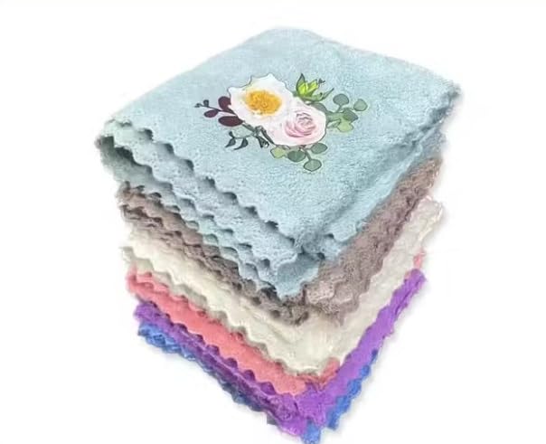 Flower Printed Microfiber Handkerchief for Women, Girls & Babies | Soft and Absorbent | Fashionable Floral Design | Versatile Accessories | Ideal for Everyday Use | Rumal, Hanky | 24X24 CM-image-13