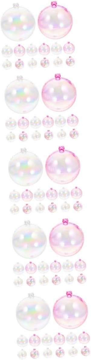 PRETYZOOM 100pcs Colorful Bubble Cake Decorations Multi-use Cake Toppers for Birthdays Weddings and Parties Includes and Rainbow Style Inserts