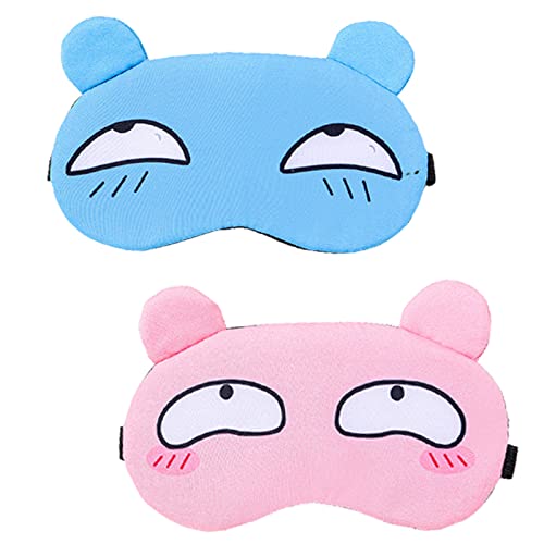 JCKD 2 piezas Bonito antifaz de dibujos animados para dormir, suave y esponjoso antifaz de viaje. Adecuado para niños niñas hombres y mujeres soñar despierto apagón máscaras de ojos para dormir